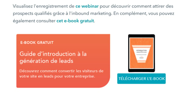 Exemple de Contenu Premium sur le blogue HubSpot