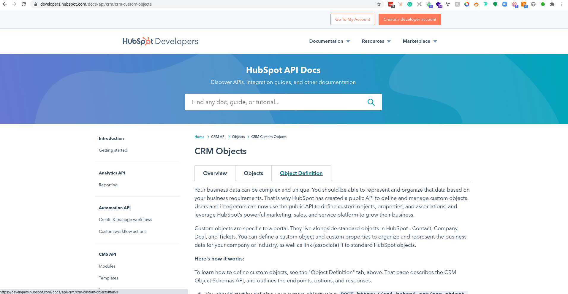 hubspot custom objects